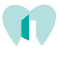 community center blue heart with open door logo